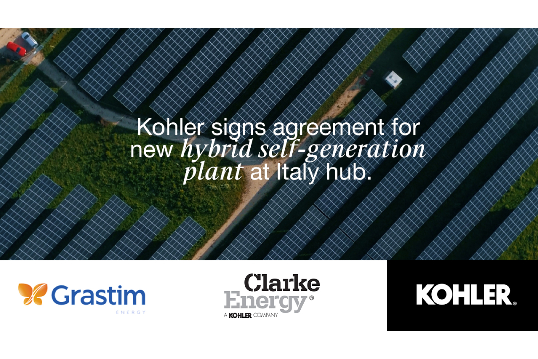 Accordo Kohler Engines e Grastim per impianto ibrido fotovoltaico/tri- generazione e “hydrogen ready”