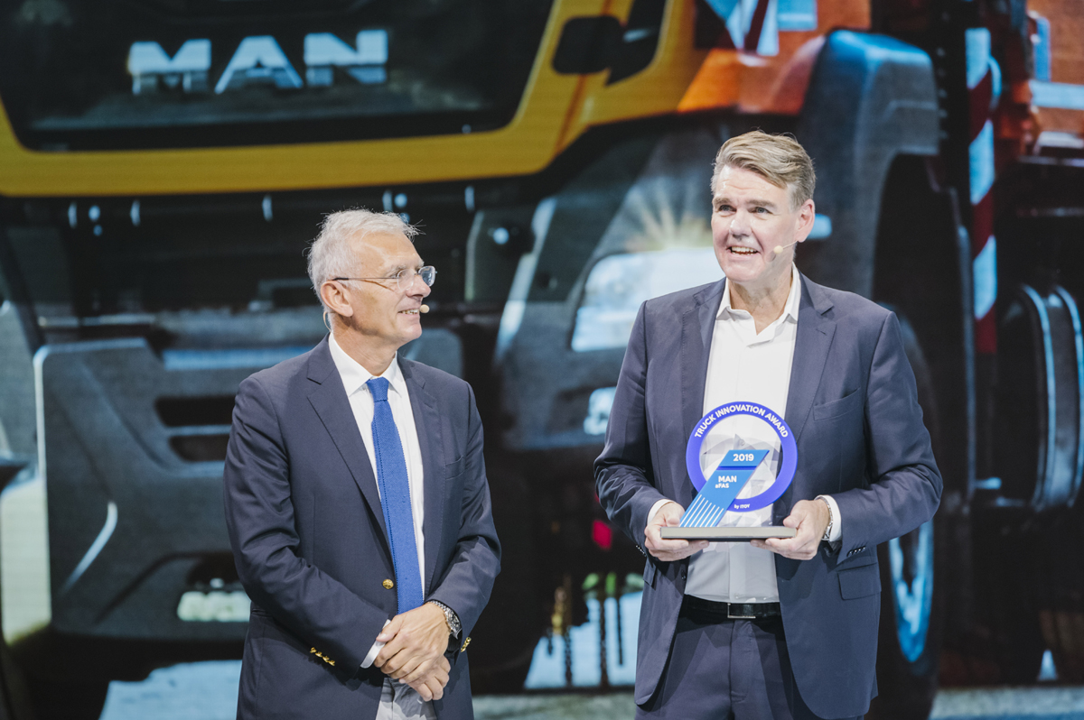 Al salone IAA 2018 MAN riceve il premio Truck Innovation Award con il progetto aFAS
