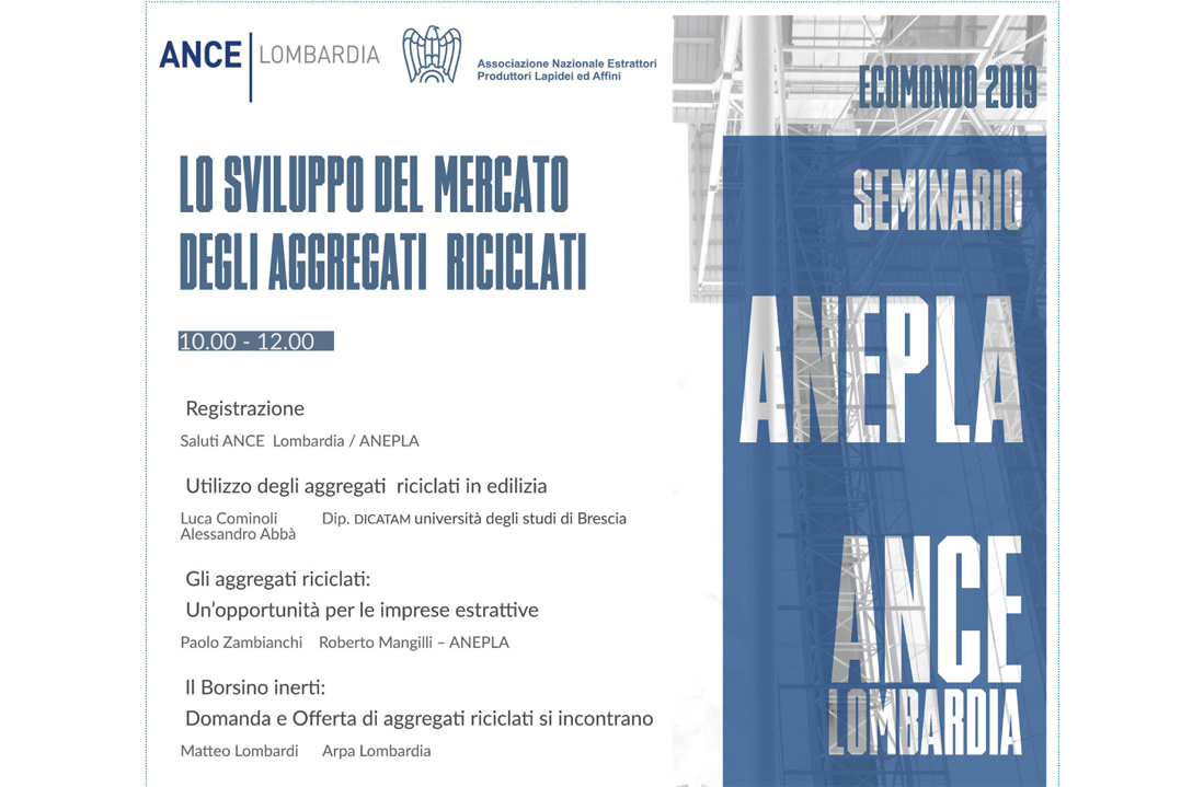 Convegno ANEPLA e ANCE Lombardia  a Ecomondo 2019