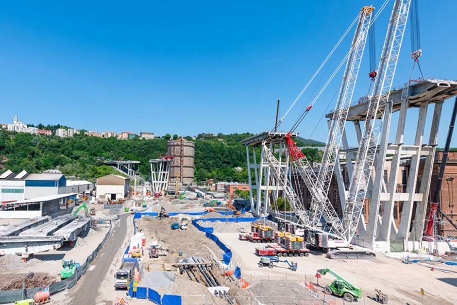 PERGENOVA: getto della prima fondazione del Nuovo Ponte di Genova