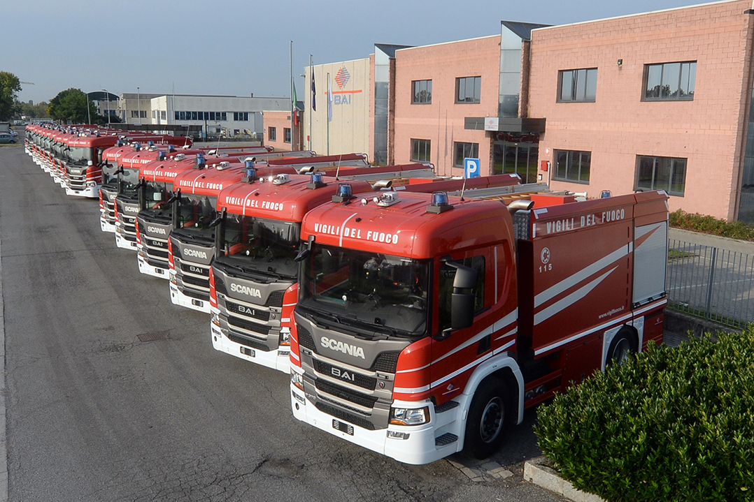 Scania e BAI: in consegna al Corpo Nazionale dei Vigili del fuoco 60 nuovi veicoli antincendio