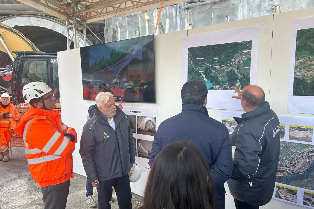 Milano-Cortina 2026, ANAS: sopralluogo del Ministro Salvini sul cantiere di Valle di Cadore Est