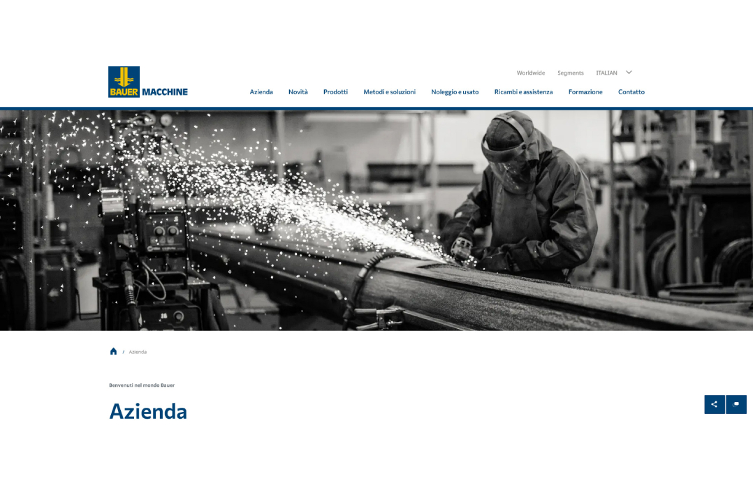 Un nuovo web-site per BAUER Macchine Italia
